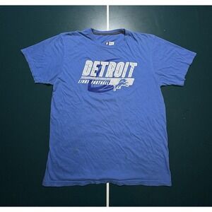 Detroit Lions NFL Graphic T-shirt Men's Medium Blue Short Sleeve‎ Football